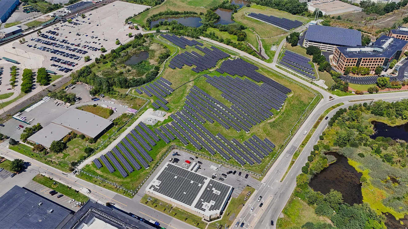 Complex Commercial Roof Solar + Ground Mount